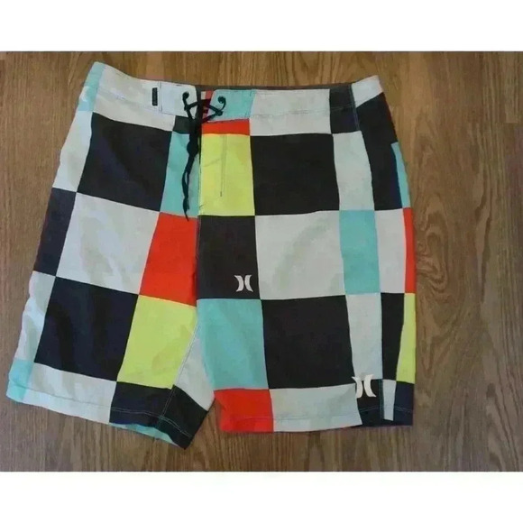 Hurley Mens Multi-Color Plaid Board Shorts Size 33 - Picture 15 of 16
